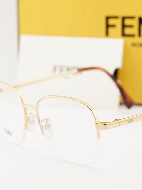 Fendi FE50106F 030 Square Eyeglasses 54mm - Gold main image 6